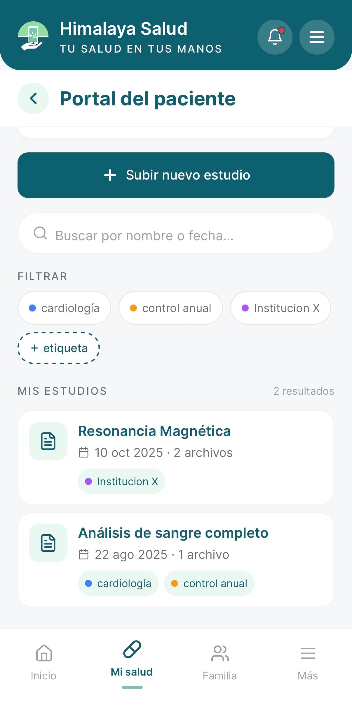 Portal del paciente de Himalaya Salud